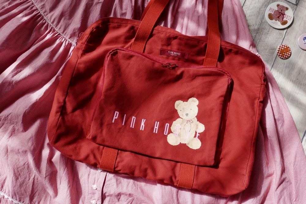 PINK HOUSE リボンくまちゃんコットンスクールバッグ- 古着屋