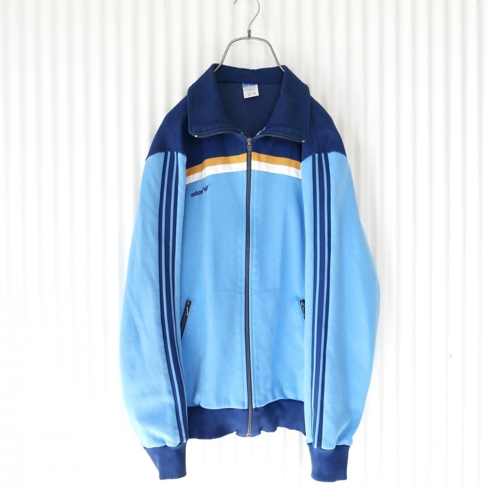 80s Adidas トラックジャケット トレフォイル 水色 vintage