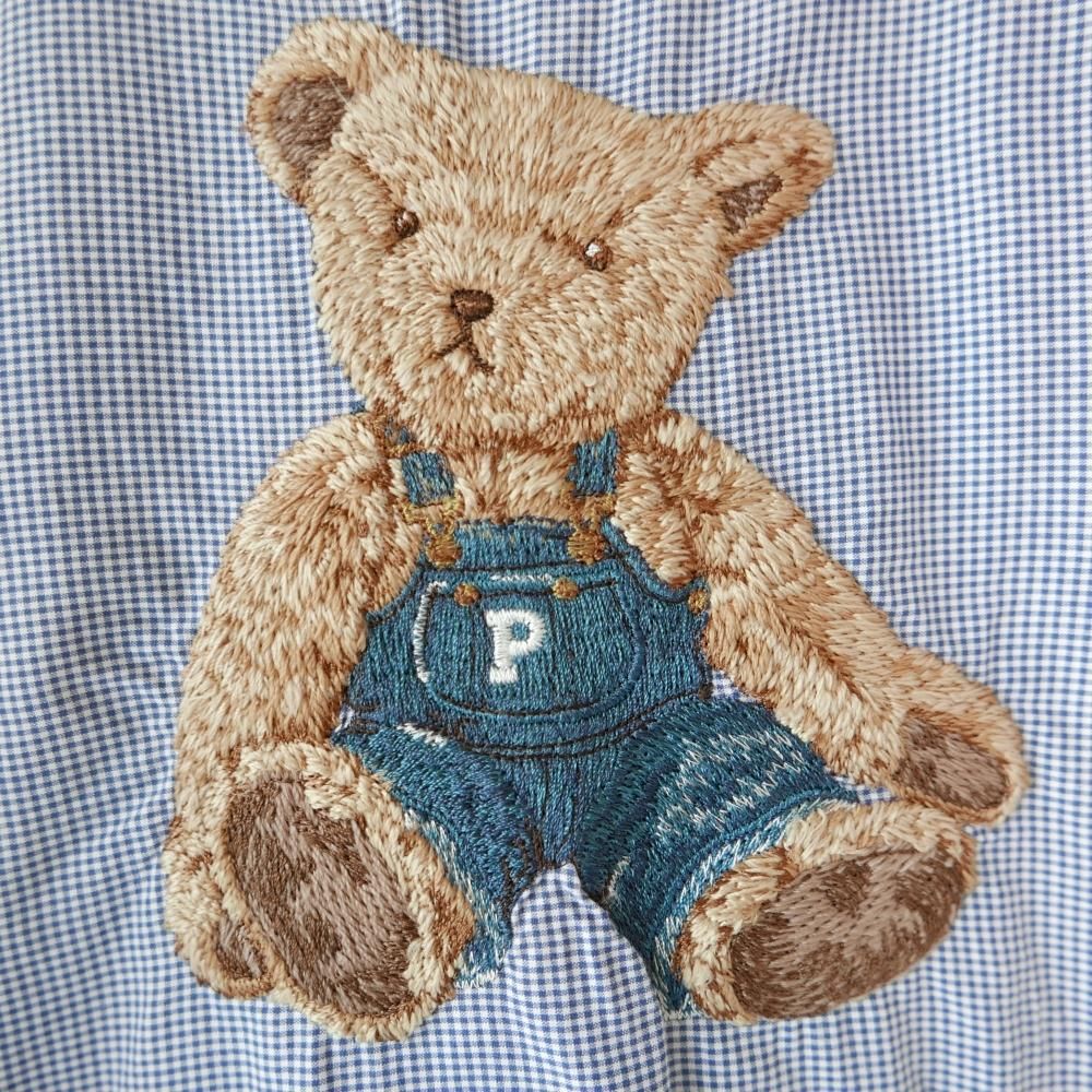 ピンクハウス オーバーオール くま刺繍 ワッペン - サロペット