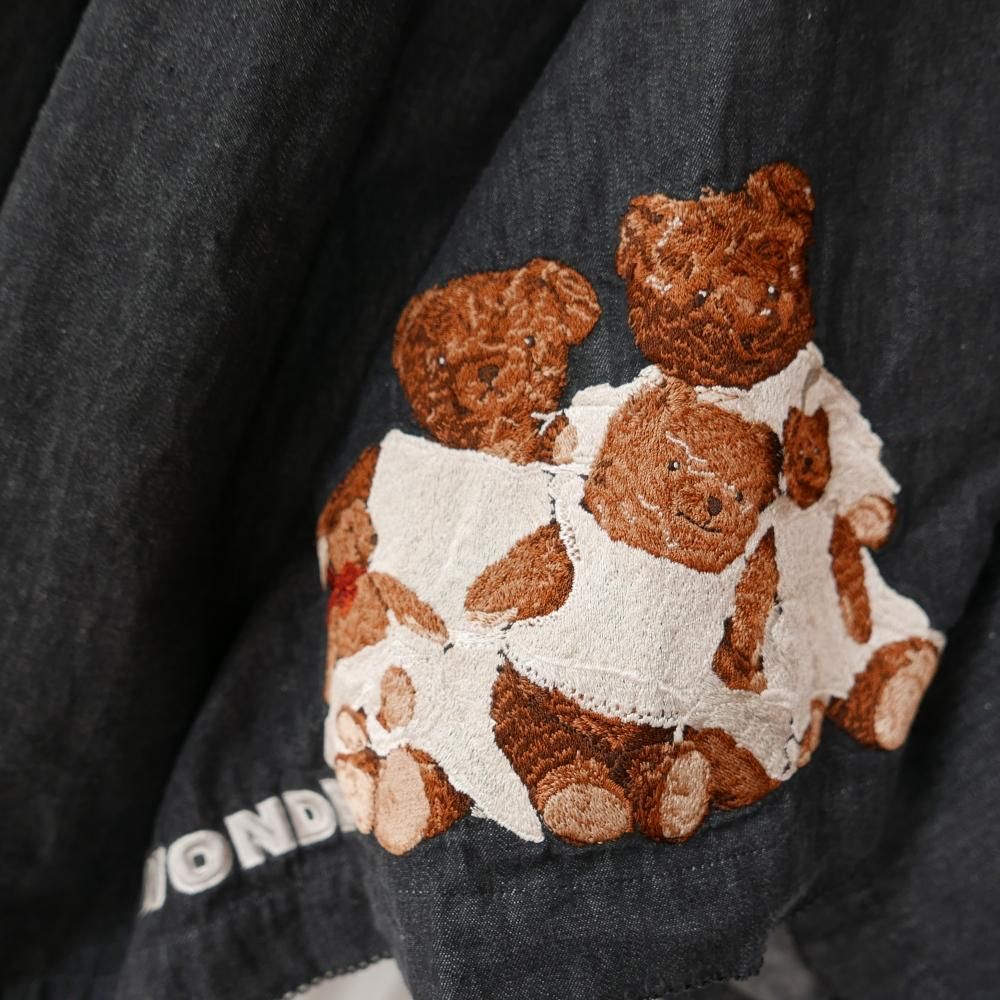 WONDERFUL WORLD ファミリーベア刺繍たくし上げリボンスカート