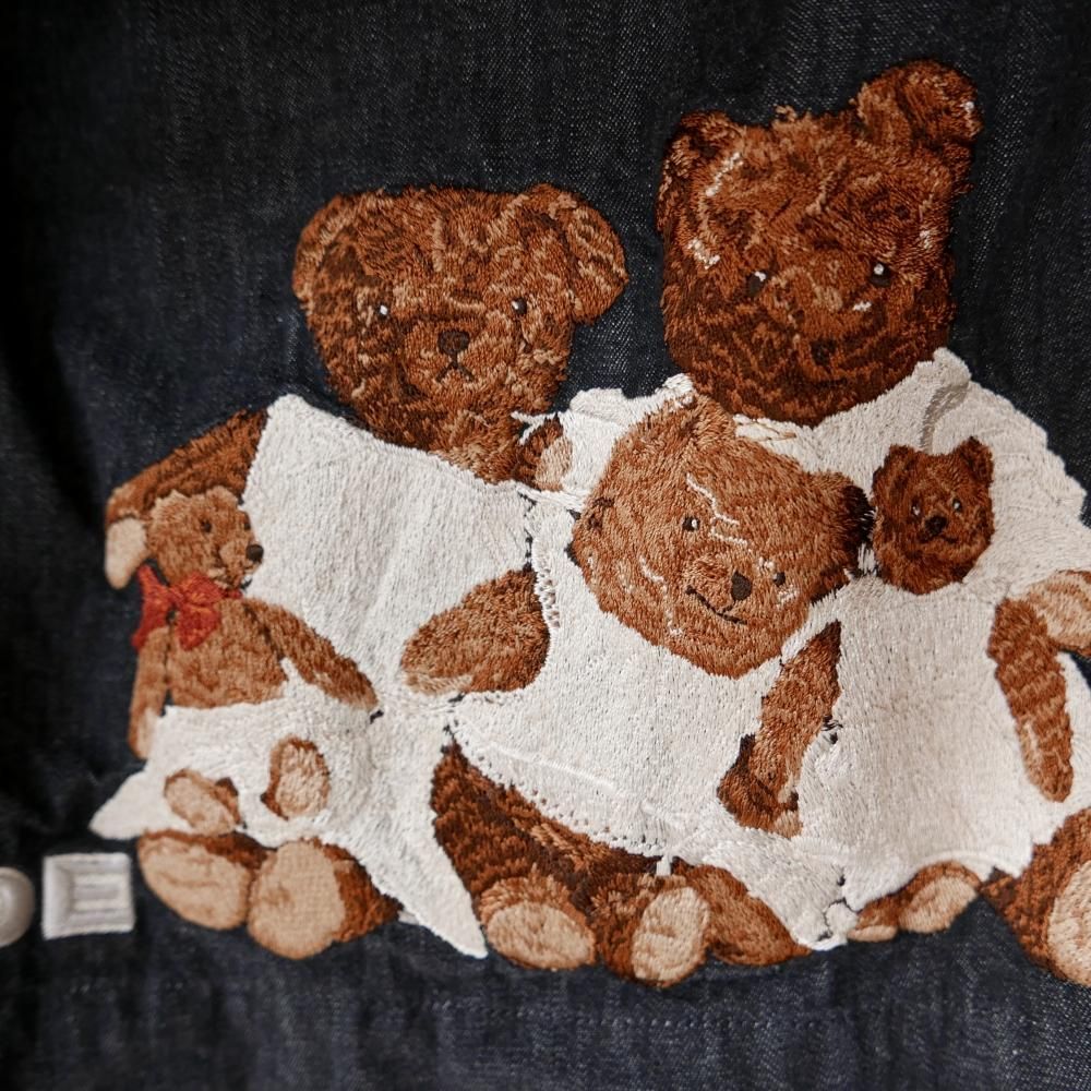WONDERFUL WORLD ファミリーベア刺繍たくし上げリボンスカート WONDERFUL WORLD ファミリーベア刺繍たくし上げリボンスカート