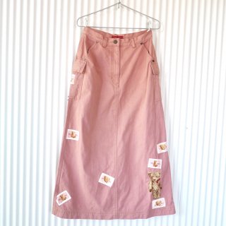 PINK HOUSE くまちゃん刺繍×ワッペンカーゴスカート