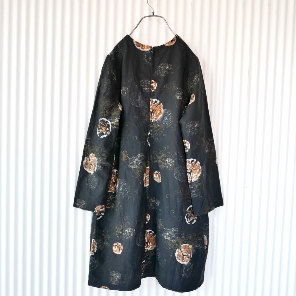 60's70's vintage 古着 ワンピース ダマスク柄 チャイナ風 60's70's vintage 古着 ワンピース ダマスク柄 チャイナ風