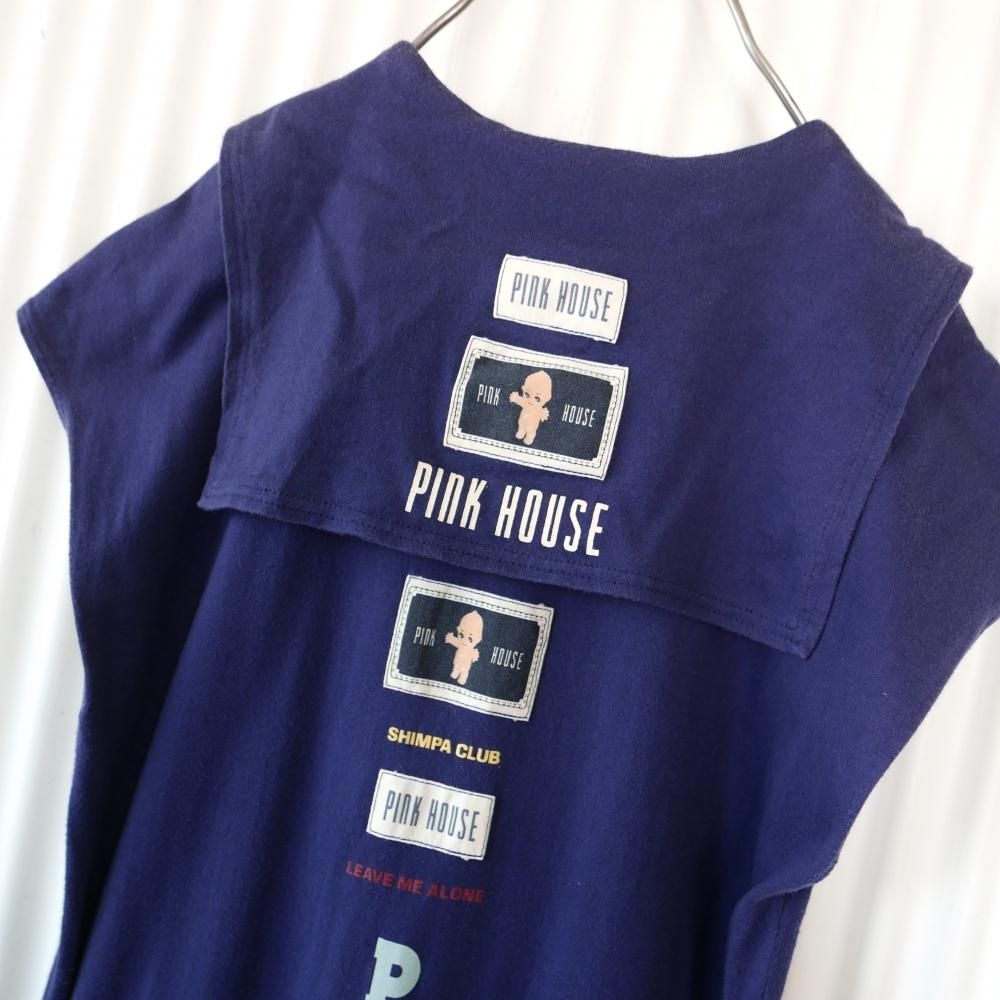 PINK HOUSE ワッペン付きシャツワンピース