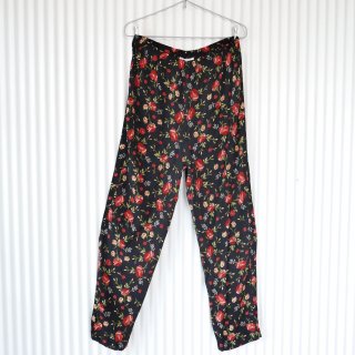 Red flower RAYON eazy pants