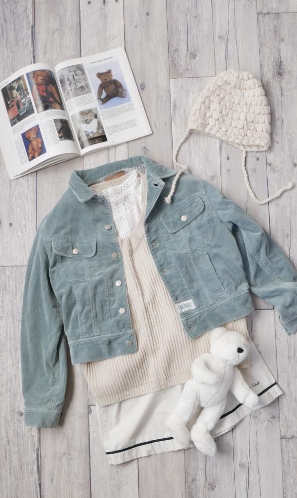 PINKHOUSE ピンクハウス くま コーデュロイ コート 水色 PINKHOUSE ピンクハウス くま コーデュロイ コート 水色 PINK