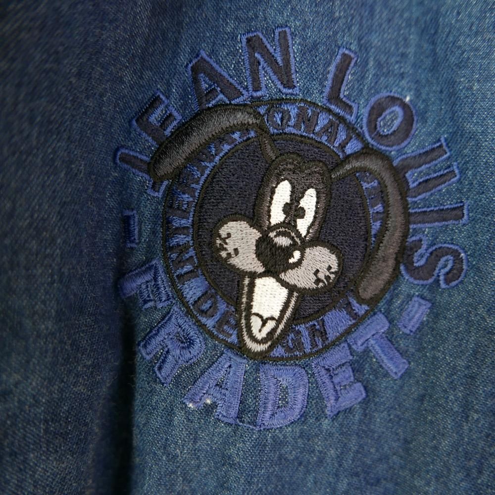 JEAN LOUIS FRADET ワンちゃんバック刺繍デニムジャケット－古着屋マッシュ