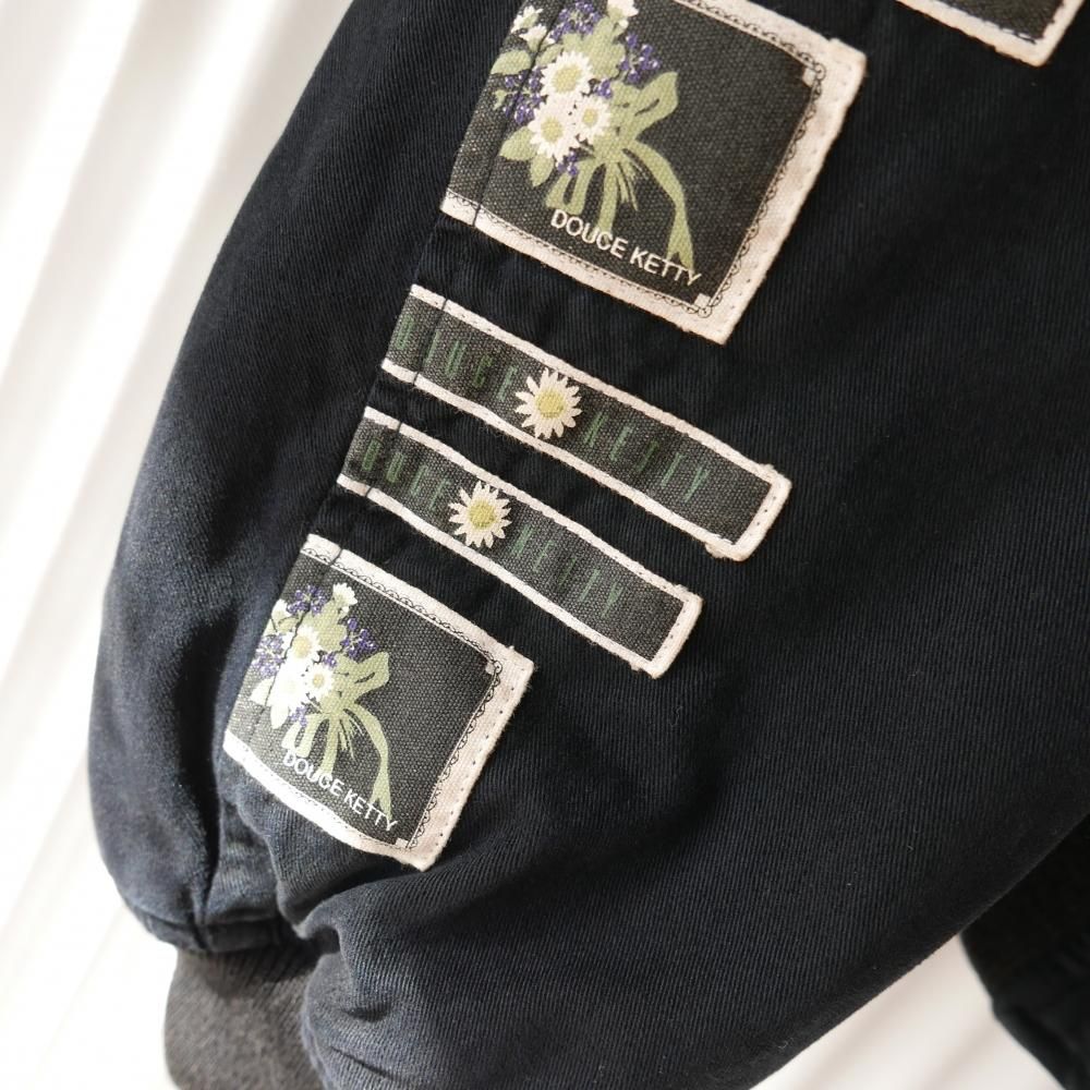 KETTY 花束刺繍×ワッペンたくさんブルゾン/くろ-古着屋マッシュ KETTY 花束刺繍×ワッペンたくさんブルゾン/くろ-古着屋マッシュ