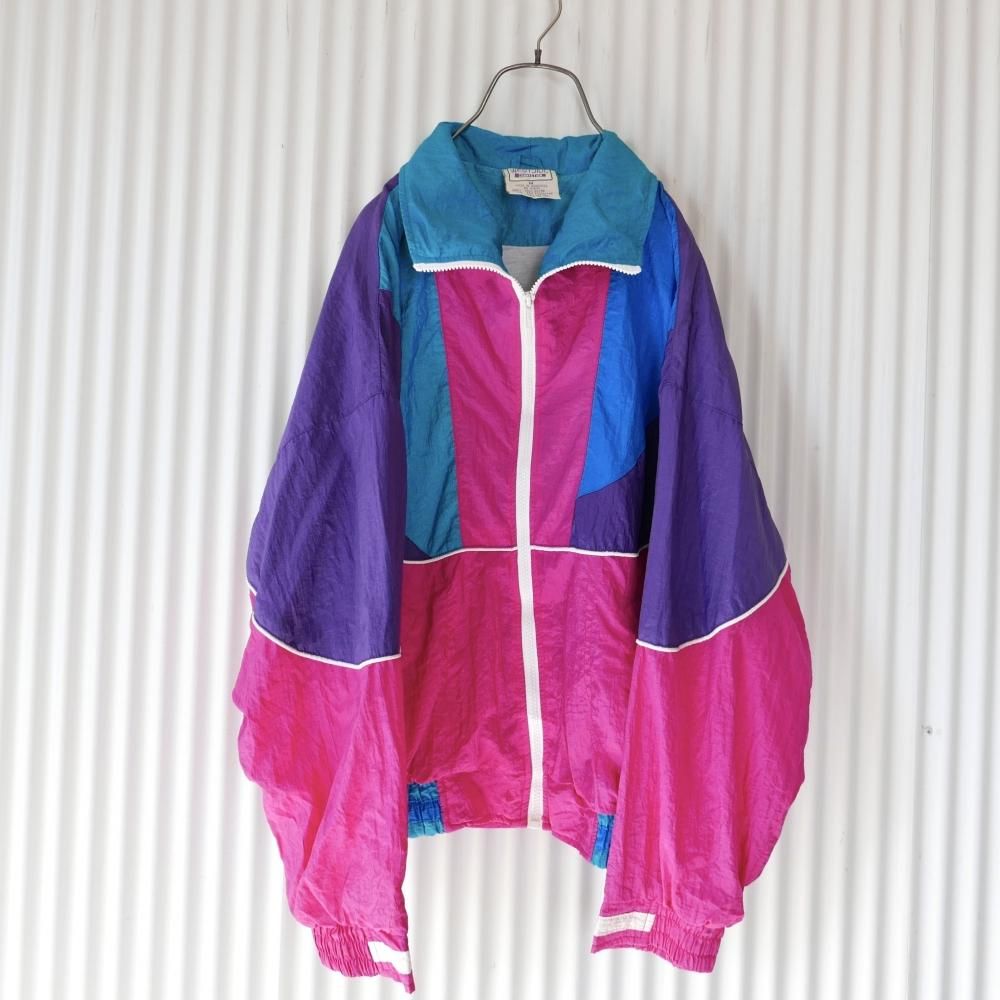 90's PINK×PURPLE 切り替えナイロンジャケット－古着屋マッシュ