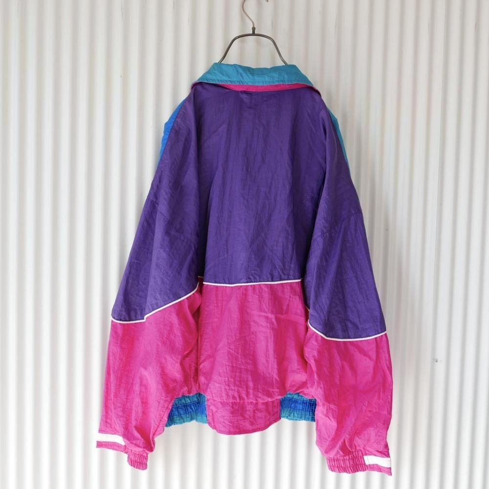 90's PINK×PURPLE 切り替えナイロンジャケット－古着屋マッシュ