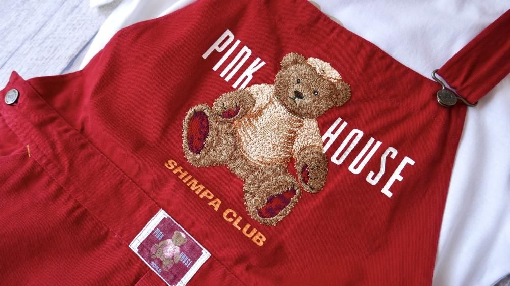 PINKHOUSE ピンクハウス 黒 くまちゃん 刺繍 ジャンパースカート PINK