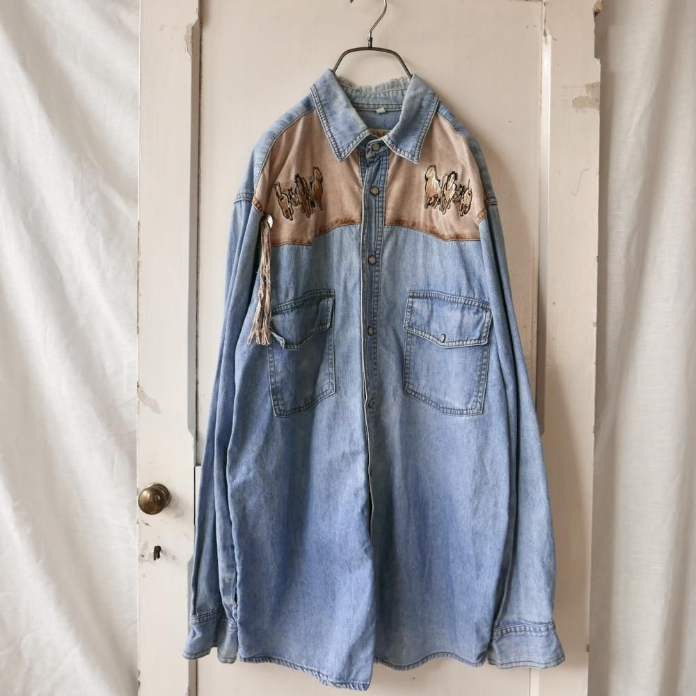 JOHN F.GEE ホース刺繍ウエスタンシャツ －古着屋マッシュ