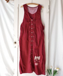 野苺×ワッペン フロントボタンジャンパースカート