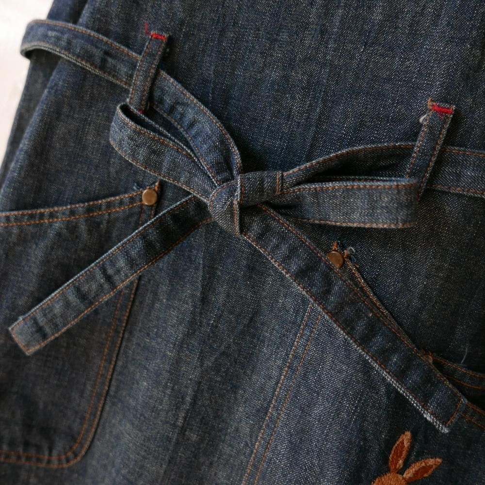 PINK HOUSE Tシャツうさぎ刺繍 カフェエプロン風ジャンパー