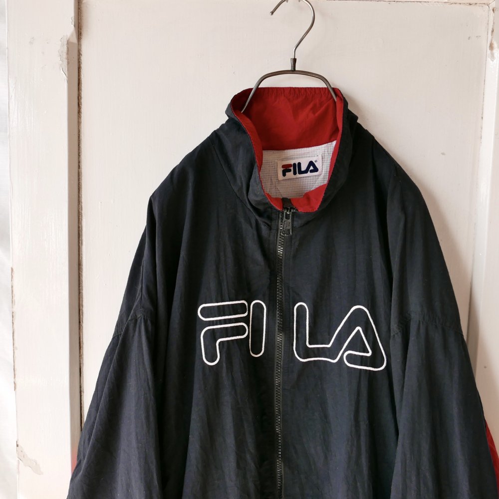 FILA ロゴ刺繍切り替えナイロンジャケット－古着屋マッシュ