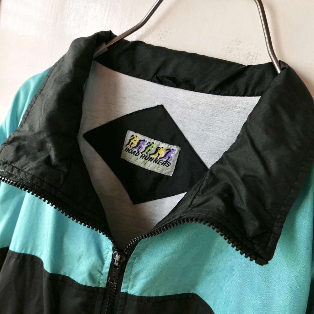 ナインルーラーズラインスタジャンN454袖切替レザー刺繍ワッペン緑グリーン古着 ナインルーラーズラインスタジャンN454袖切替レザー刺繍ワッペン