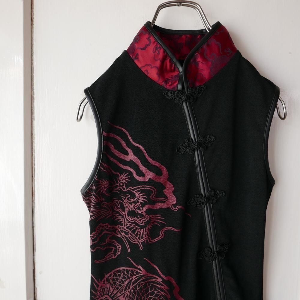 キューティーフラッシュドラゴン柄 フレアスリーブ ミニワンピース　難あり キューティーフラッシュドラゴン柄 フレアスリーブ ミニワンピース