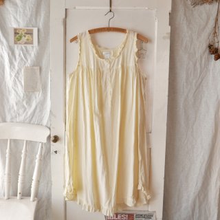 フラワー刺繍×フリル Cotton Night dress 