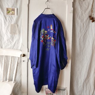 アジアン刺繍サテンガウン/羽織