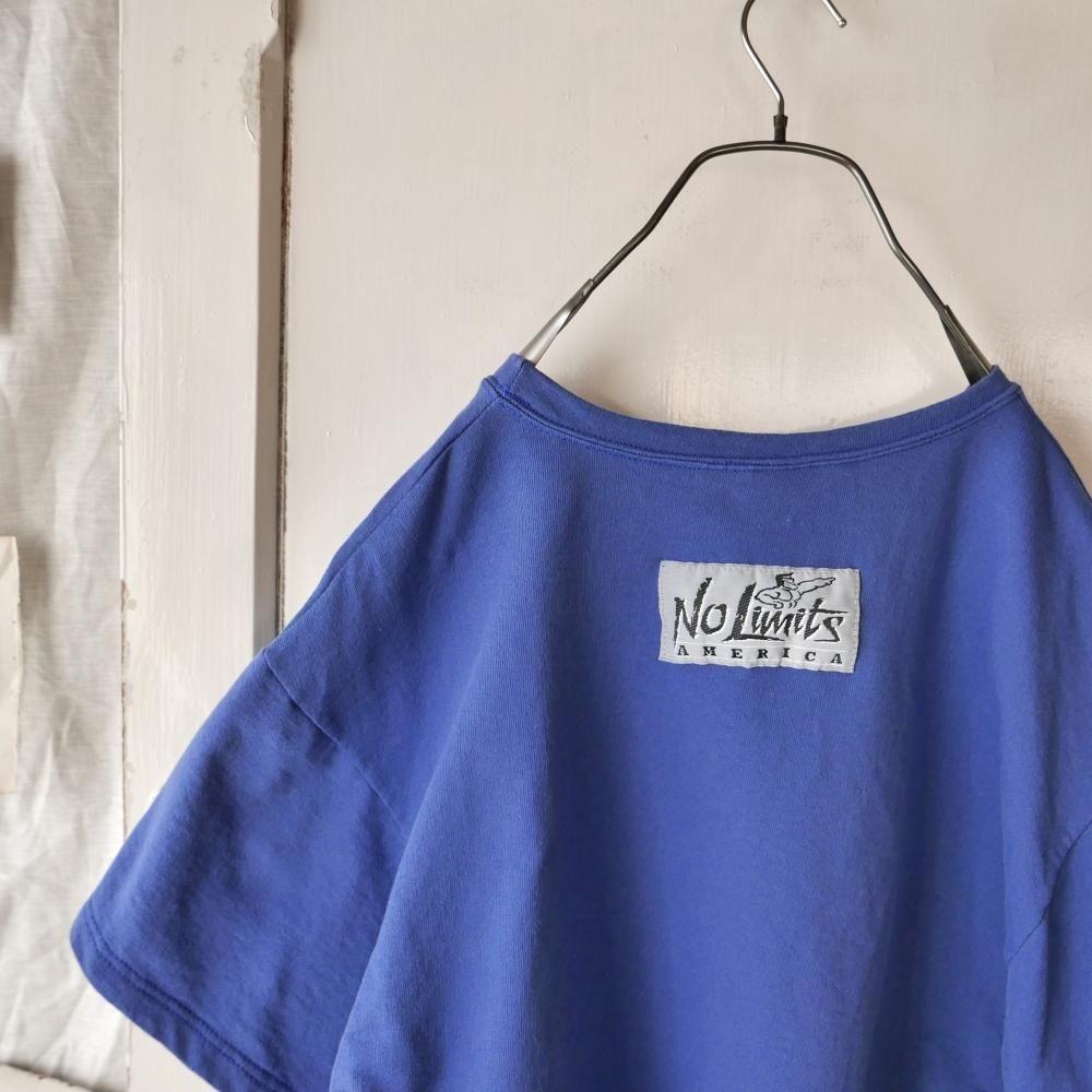 No Limits ボディビルダー刺繍スウェットTee/USA-古着屋マッシュ