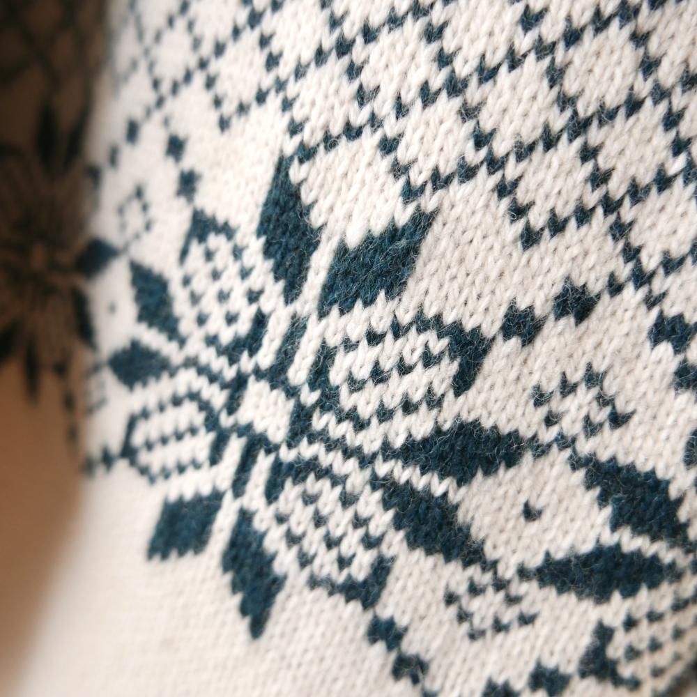 LEVANDI ノルディックパターン金具留めWOOLニット-古着屋マッシュ LEVANDI ノルディックパターン金具留めWOOLニット-古着屋マッシュ
