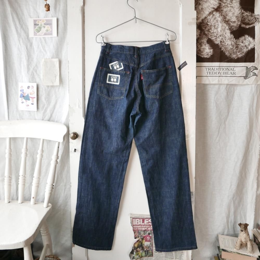 PINK HOUSE ふたごうさぎワッペン×ラビット刺繍デニムストレート