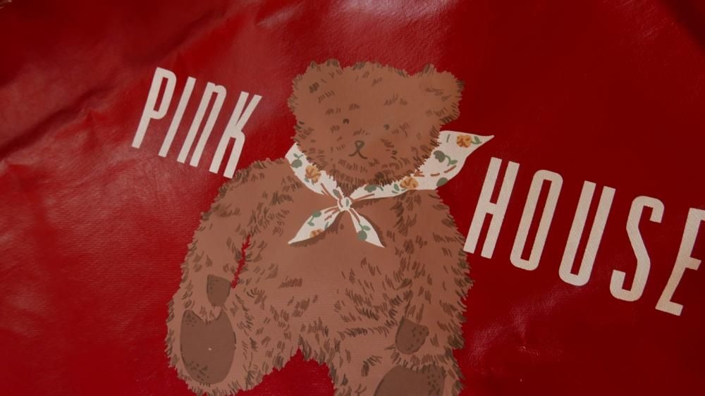 ピンクハウス　カットソー　ワンピース　クマ　くま　ピクニックチェック　ワッペン ピンクハウス カットソー ワンピース クマ くま ピクニック