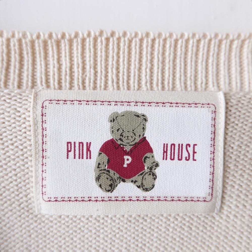 90's PINK HOUSE くまちゃんワッペンCOTTONカーディ-古着屋マッシュ 90's PINK HOUSE くまちゃんワッペンCOTTONカーディ-古着屋マッシュ