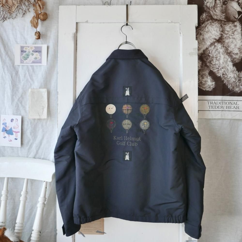 Karl Helmut フレンチブルドッグワッペンゴルフ刺繍ブルゾン