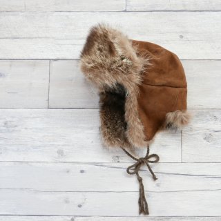 Suede×Fur パイロットキャップ/brown