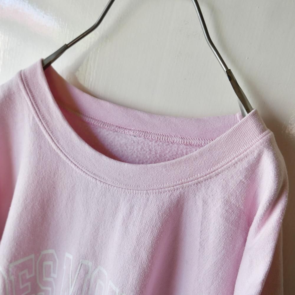 ベビーピンク ロゴスウェット/XL/難ありー古着屋マッシュ