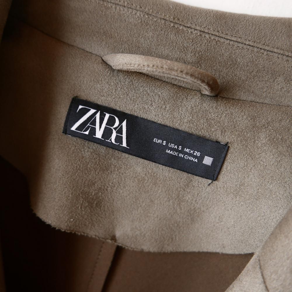 ZARA スエードライクノースリーブトレンチー古着屋マッシュ ZARA スエードライクノースリーブトレンチー古着屋マッシュ
