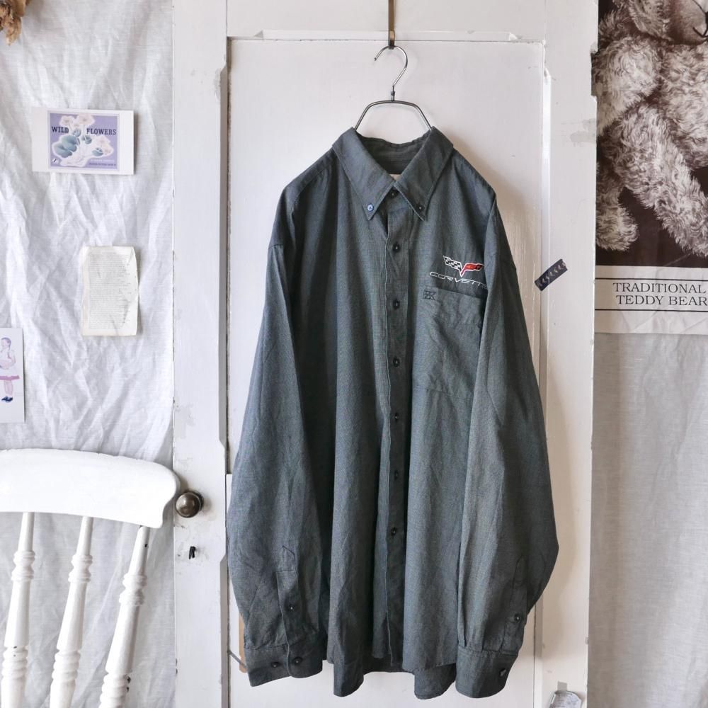CUTTER&BUCK CORVETTEロゴ刺繍B.Dシャツー古着屋マッシュ CUTTER&BUCK CORVETTEロゴ刺繍B.Dシャツー古着屋マッシュ