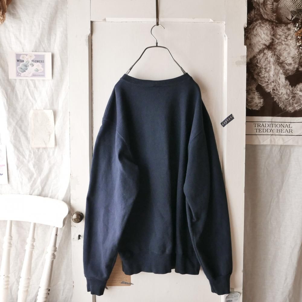 Champion ロゴ刺繍スウェット/navyー古着屋マッシュ Champion ロゴ刺繍スウェット/navyー古着屋マッシュ