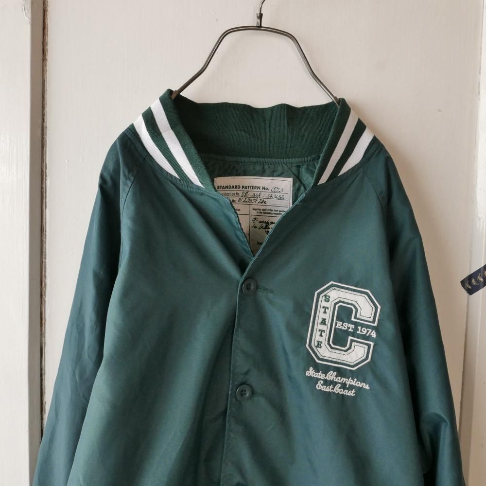 チームワッペンナイロンスタジャン/Greenー古着屋マッシュ チームワッペンナイロンスタジャン/Greenー古着屋マッシュ