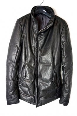 incarnation Sheep Leather Bias Rib Down Blouson W/PKT Lined