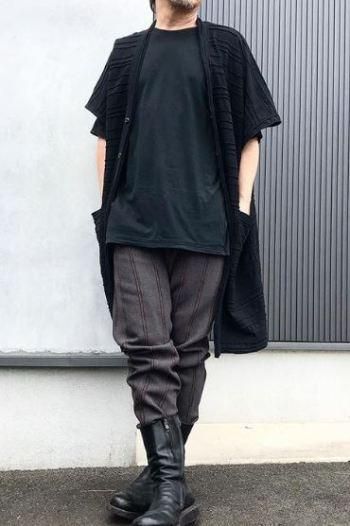 nude:masahiko maruyama MULTI-INLAY BORDER BIG CARDIGAN (NU