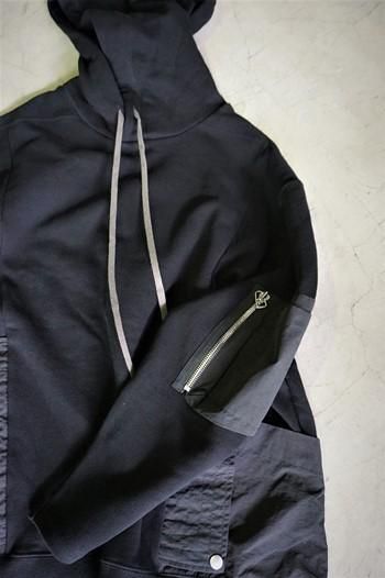 A.F ARTEFACT ag-4012 Nylon Combi Sweat Hoodie 21AW- エーエフ