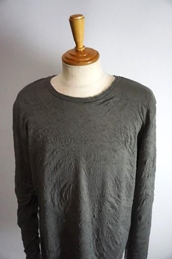 A.F ARTEFACT Bomber Heat Gauze Washer Crew Neck Layered Top
