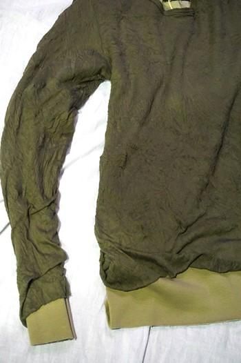A.F ARTEFACT Bomber Heat Gauze Washer Crew Neck Layered Top