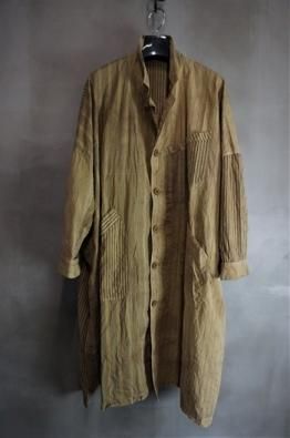 KLASICA Natural Dyed Multi Use Stripes Type Writer Wide Cut Vintage Work Coat