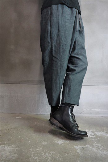 DEVOA Dropcrotch cropped pants Linen PTN-BLKL - Too Jenis Online Shop