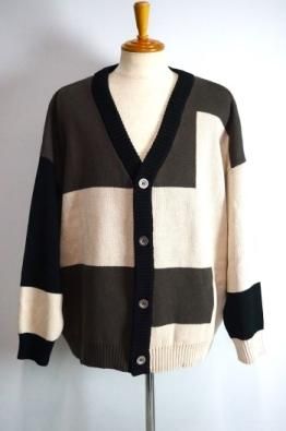 A.F ARTEFACT Geo Pattern Knit Cardigan