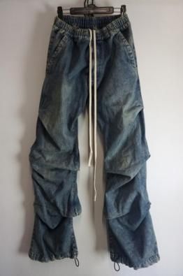 A.F ARTEFACT Denim Tuck Slim Baggy Pants