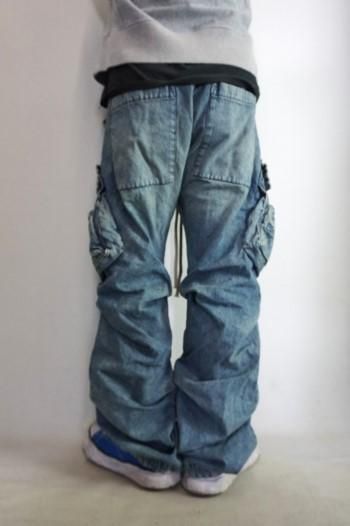 A.F ARTEFACT Denim Cargo Tuck Baggy Pants ag-11018-3