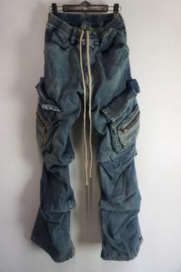 <img class='new_mark_img1' src='https://img.shop-pro.jp/img/new/icons14.gif' style='border:none;display:inline;margin:0px;padding:0px;width:auto;' />A.F ARTEFACT  Denim Cargo Tuck Baggy Pants