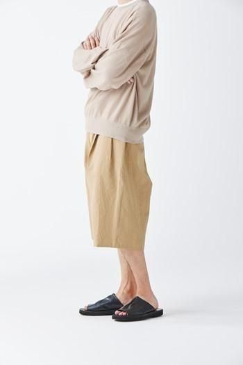 sus-sousシュス SUS-SOUS Wide Shorts(cotton linen twill hard finish) 012SS-026