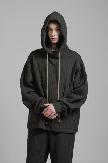 <廃盤品> VITRIINI(sand) The Viridi-anne Eyelet Quilted Pullover Hoodie VI-3926-01 - ザヴィ