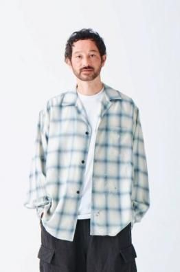 <img class='new_mark_img1' src='https://img.shop-pro.jp/img/new/icons14.gif' style='border:none;display:inline;margin:0px;padding:0px;width:auto;' />SUS-SOUS open collar check shirt
