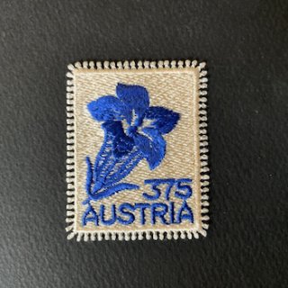 オーストリア・刺繍切手・りんどう・２００８